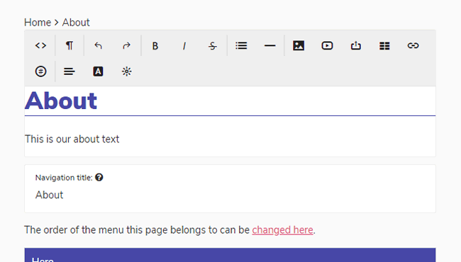 Editor interface